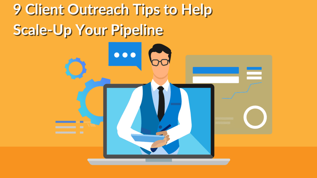 Depiction of a man doing client outreach