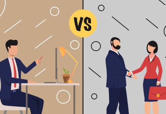 Depiction of b2b inside sales vs outside sales