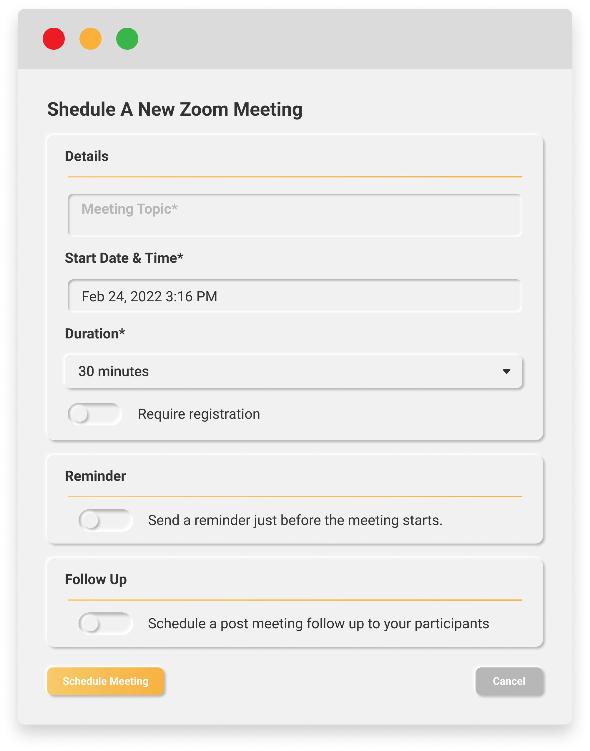 Zoom crm schedule meetings