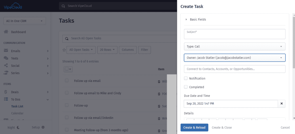 Delegate tasks with CRM's task management functionality