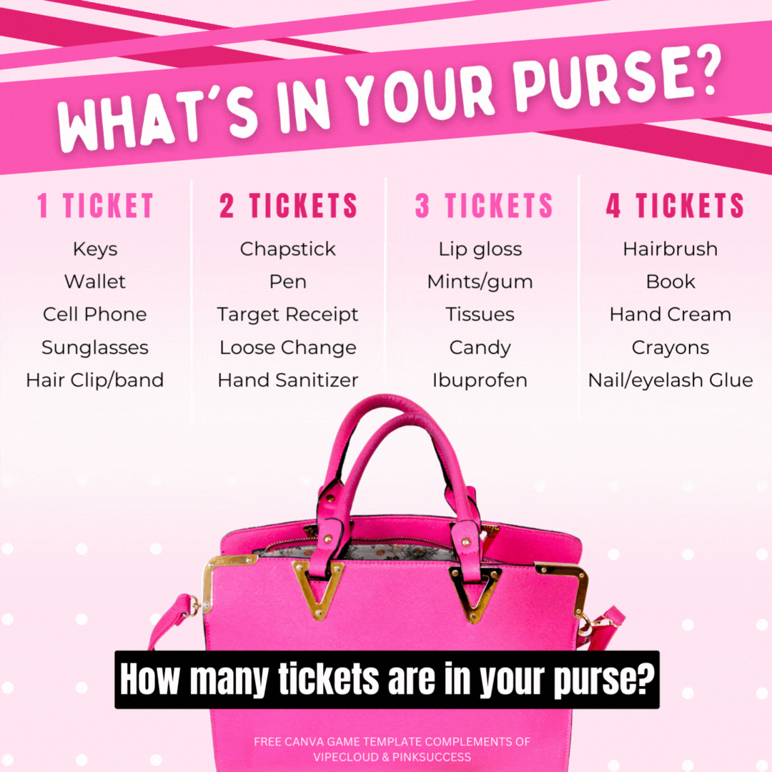 Facebook Party Game Template - What's In Your Purse