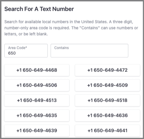 Choose Text Number